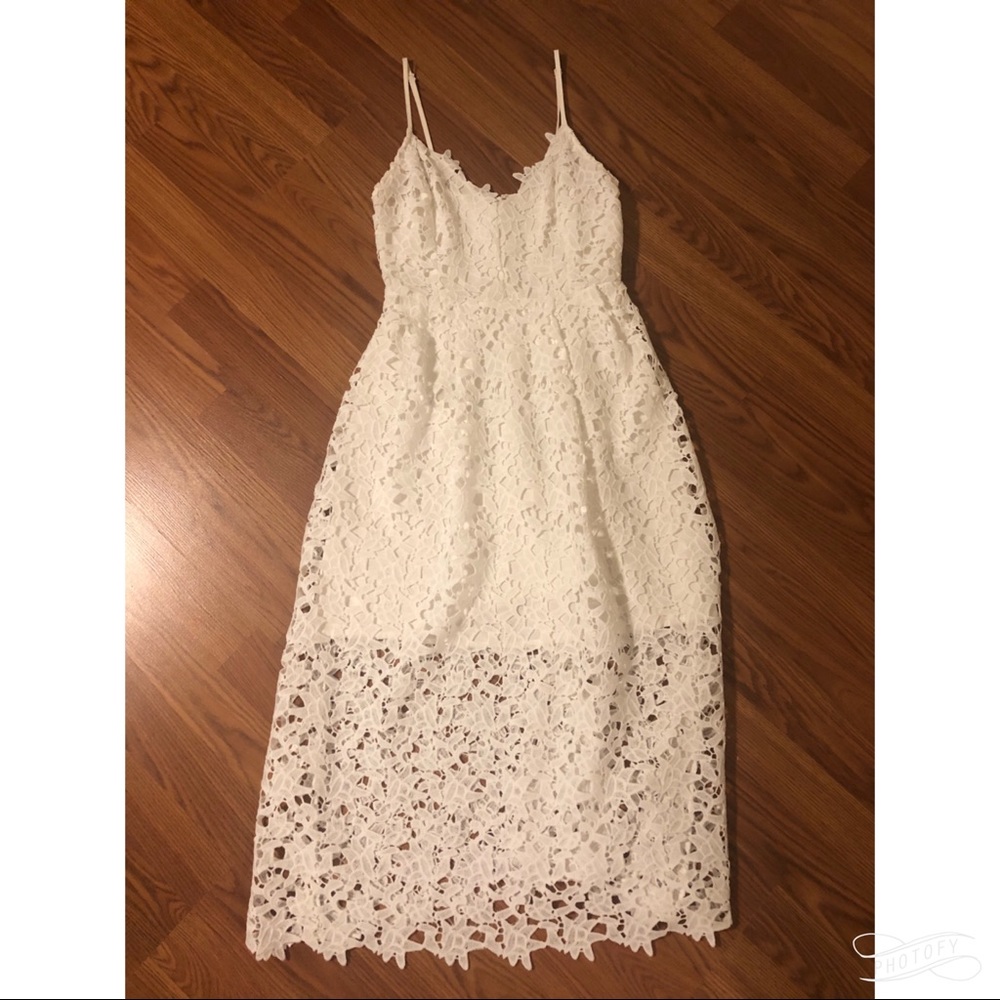 Astr Lace A Line Midi Dress
